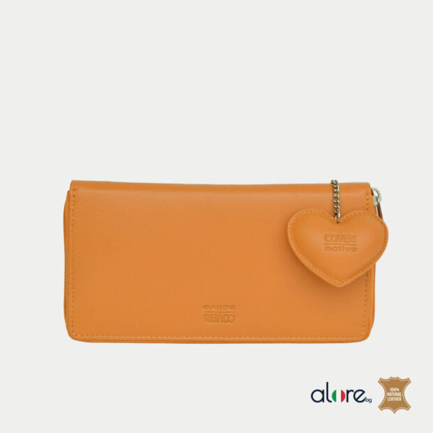 Дамски комплект портмоне и ключодържател Olie охра