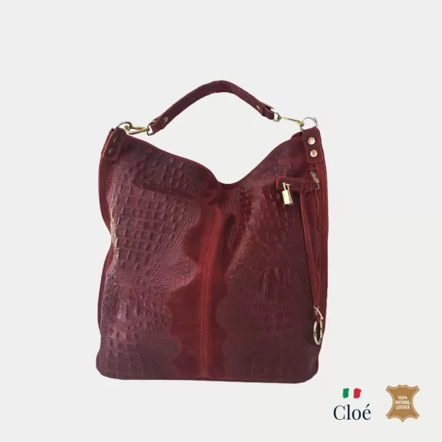 Дамска чанта Maria M бордо крок