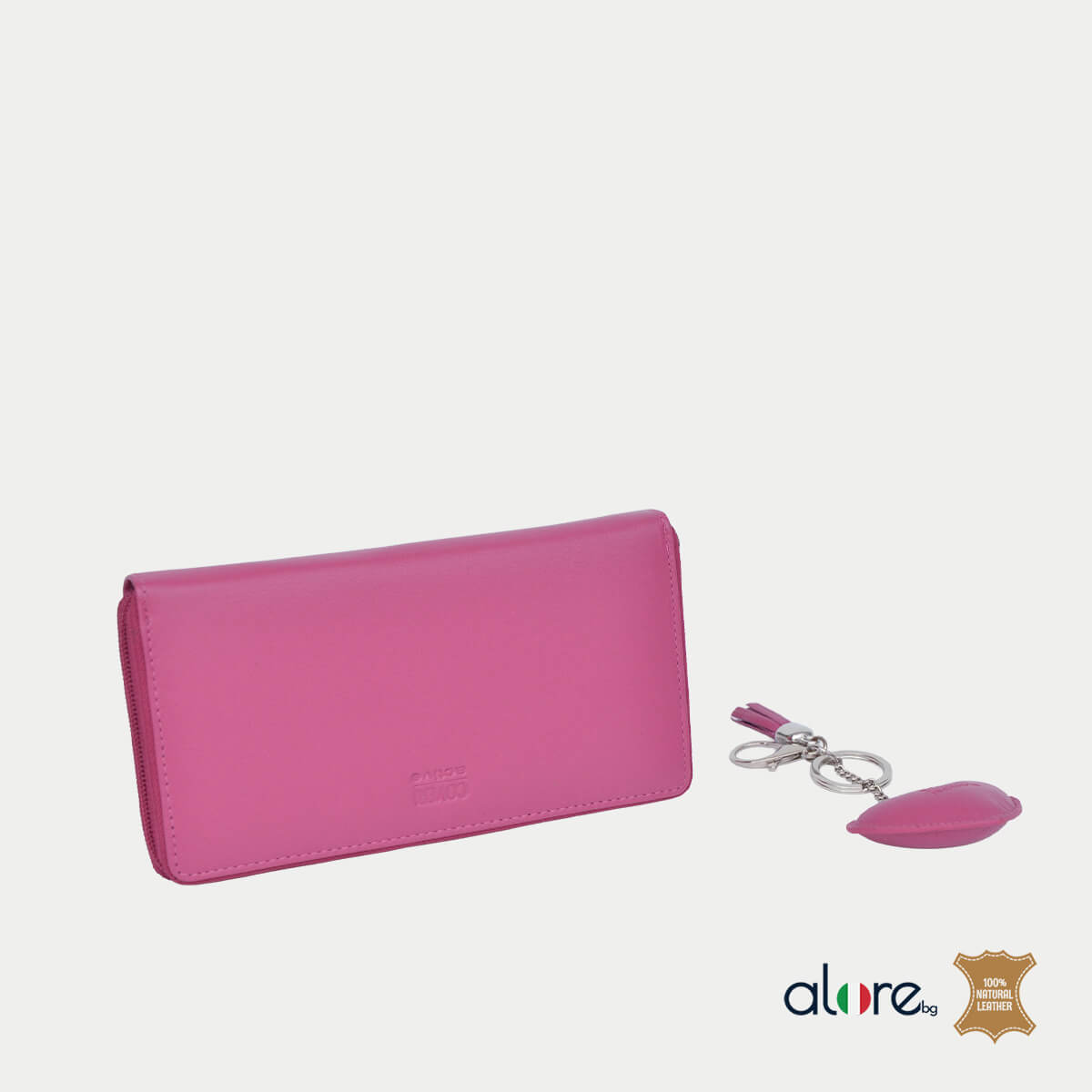 Дамски комплект портмоне и ключодържател Olie фуксия - Image 3