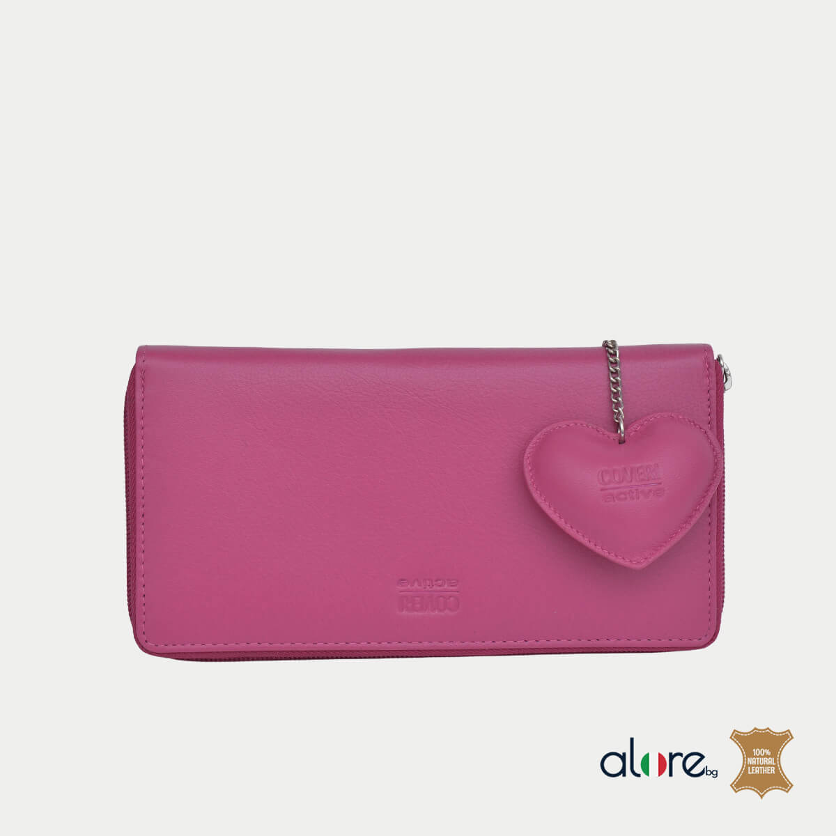 Дамски комплект портмоне и ключодържател Olie фуксия