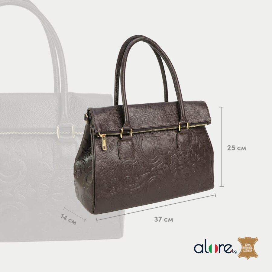 Дамска чанта Melissa кафе – размери