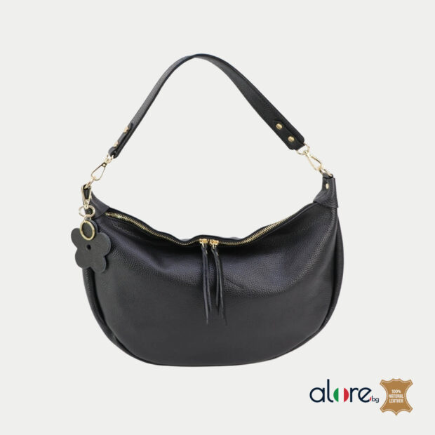 Луксозна италианска дамска чанта Mona черно