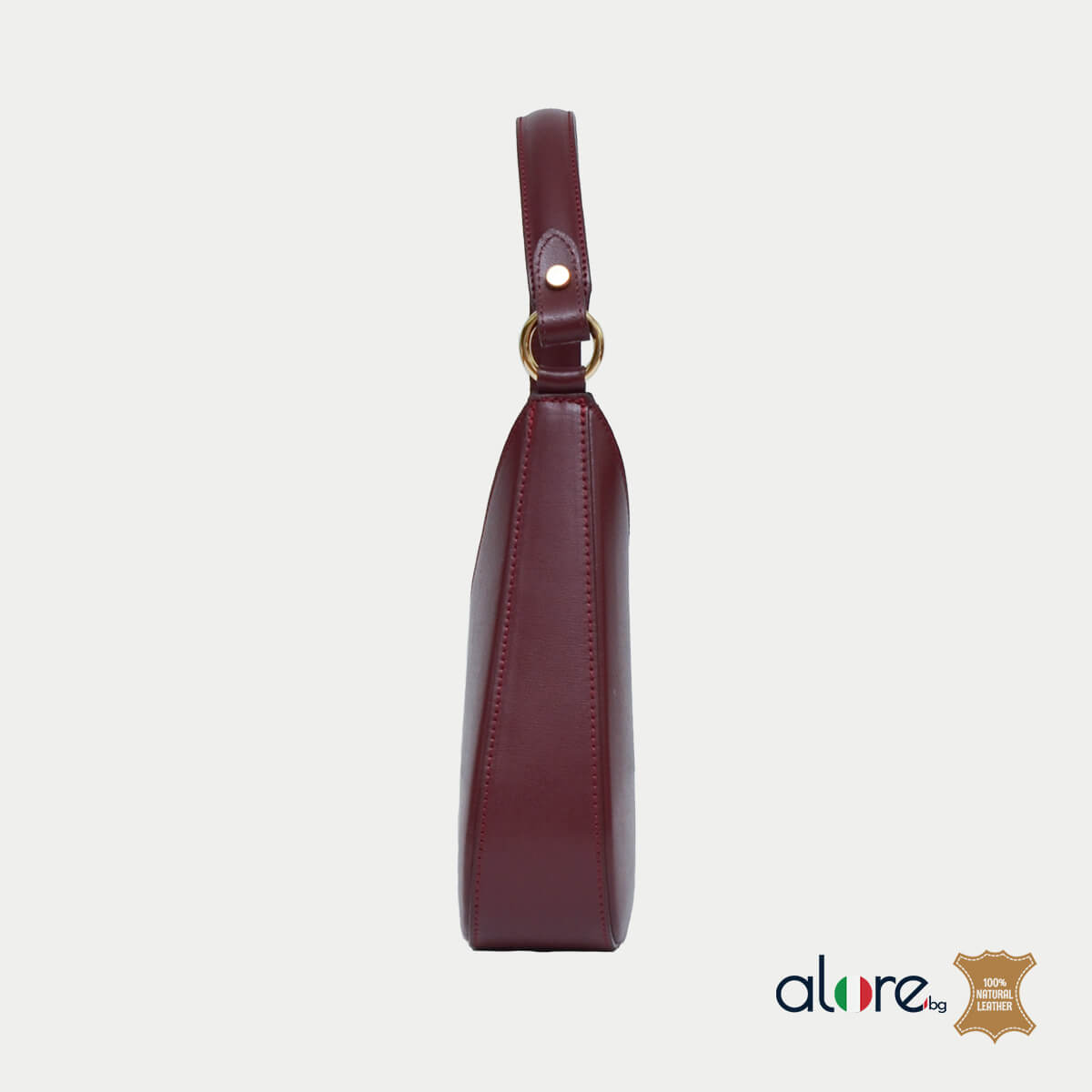 Луксозна италианска дамска чанта Keli бордо - Image 3