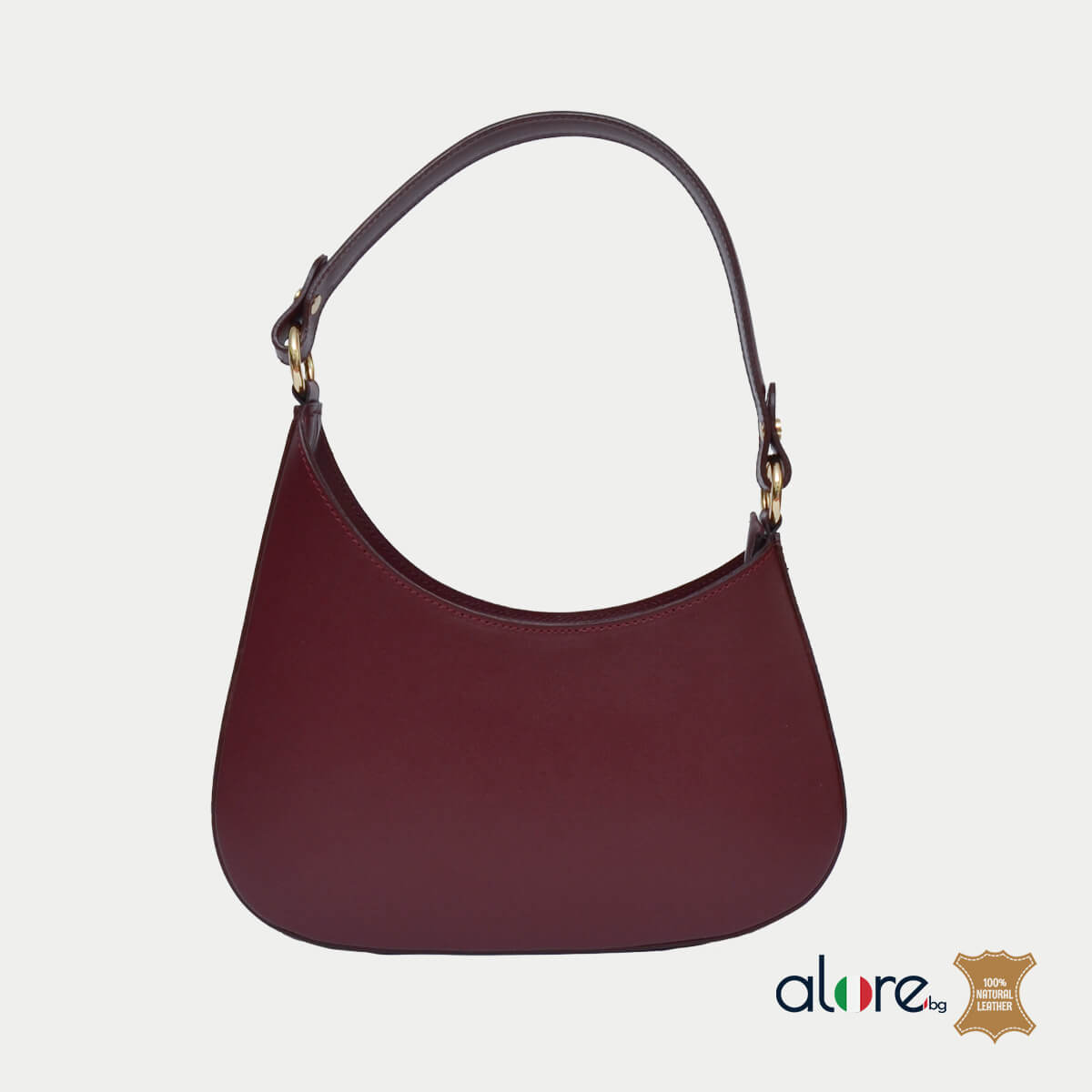 Луксозна италианска дамска чанта Keli бордо