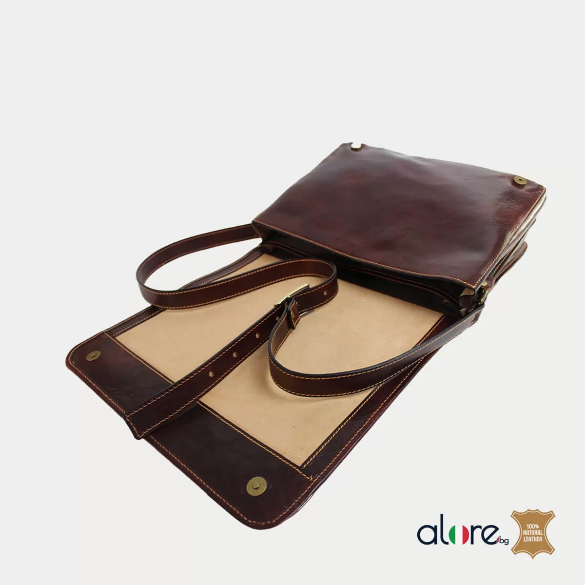 Луксозна мъжка чанта Franco шоколад - Image 4