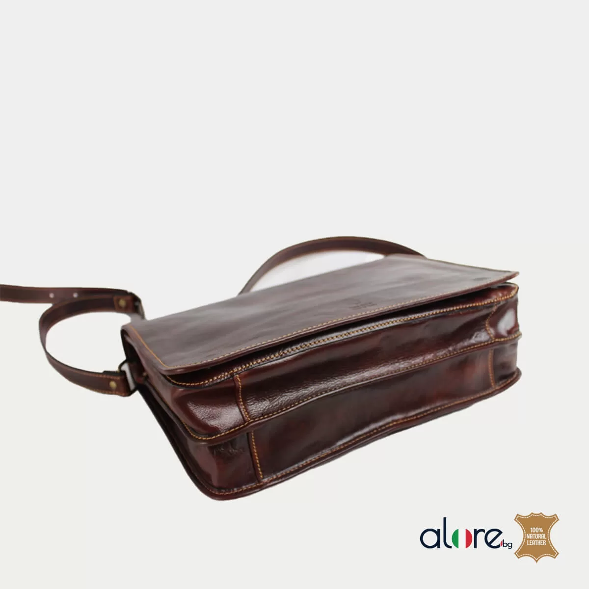 Луксозна мъжка чанта Franco шоколад - Image 5