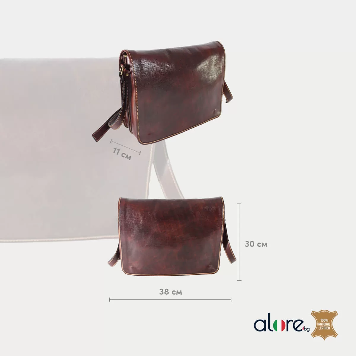 Луксозна мъжка чанта Franco шоколад - Image 6