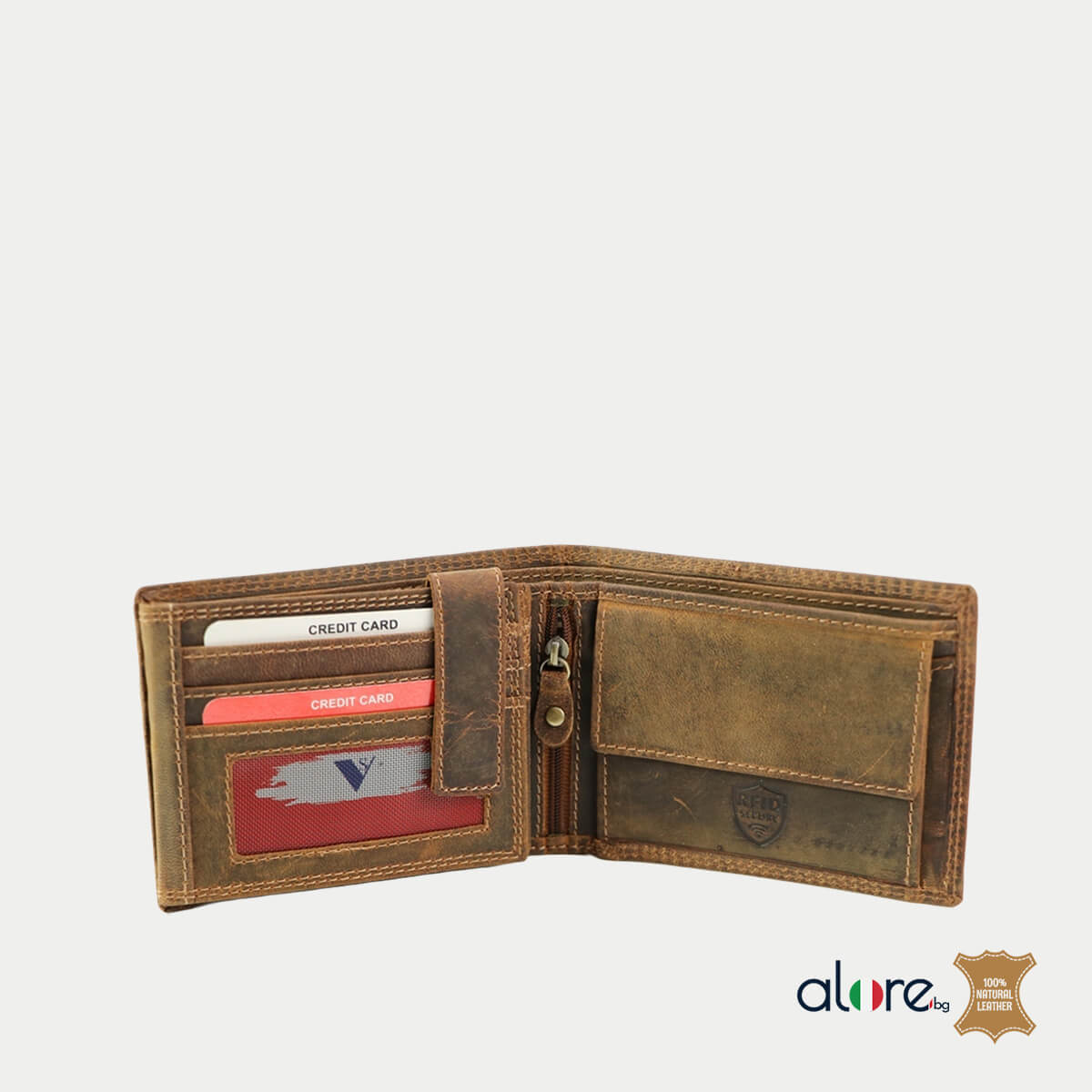 Мъжки портфейл Roote кафяв - Image 4