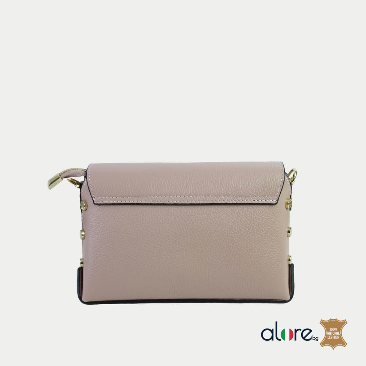 Луксозна италианска дамска чанта Megan пудра - Image 3