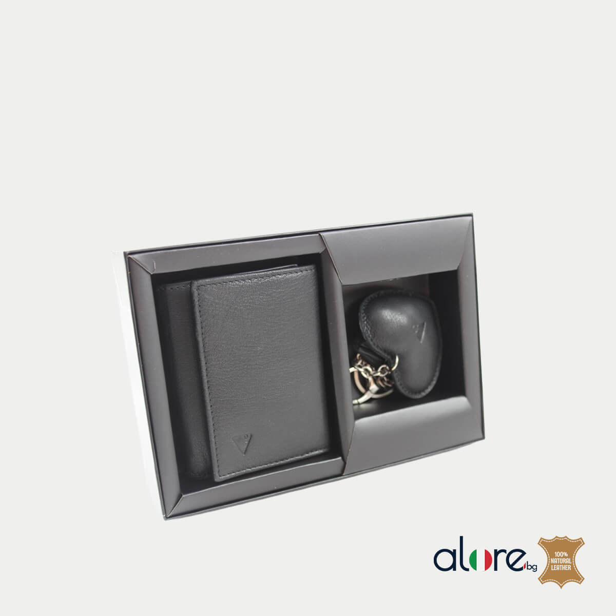 Дамски комплект Amara черно портмоне и ключодържател