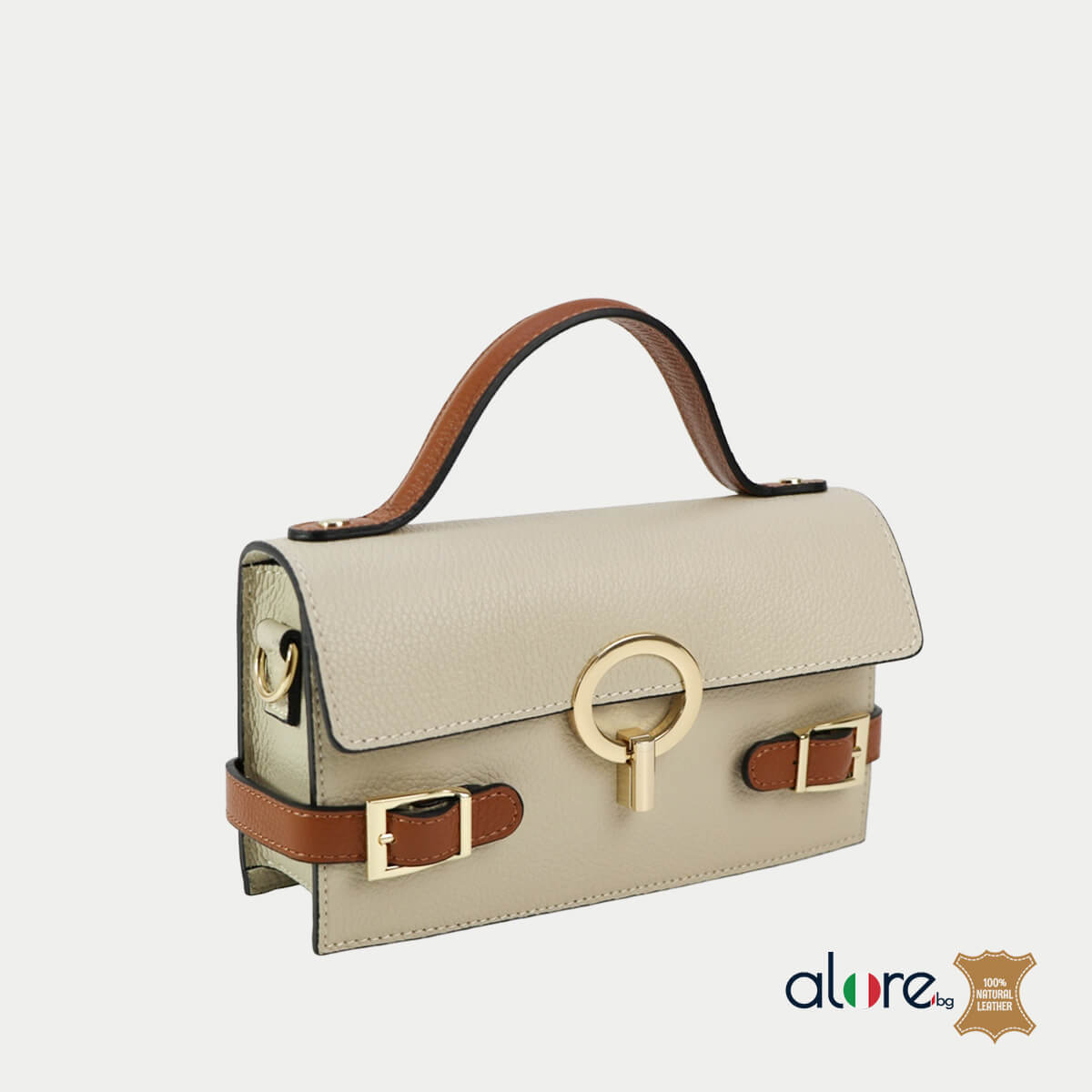 Дамска чанта Dara ванилия и кафяво - Image 2