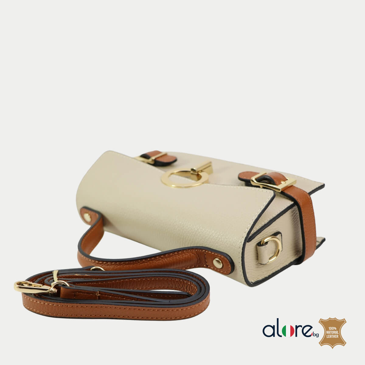 Дамска чанта Dara ванилия и кафяво - Image 5