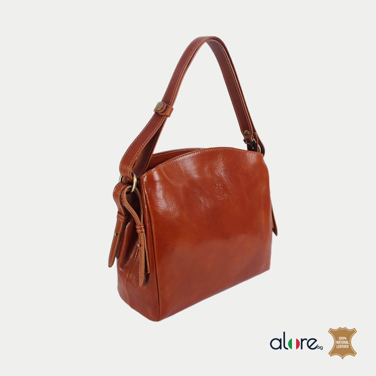 Луксозна дамска чанта Kate Карамел - Image 2