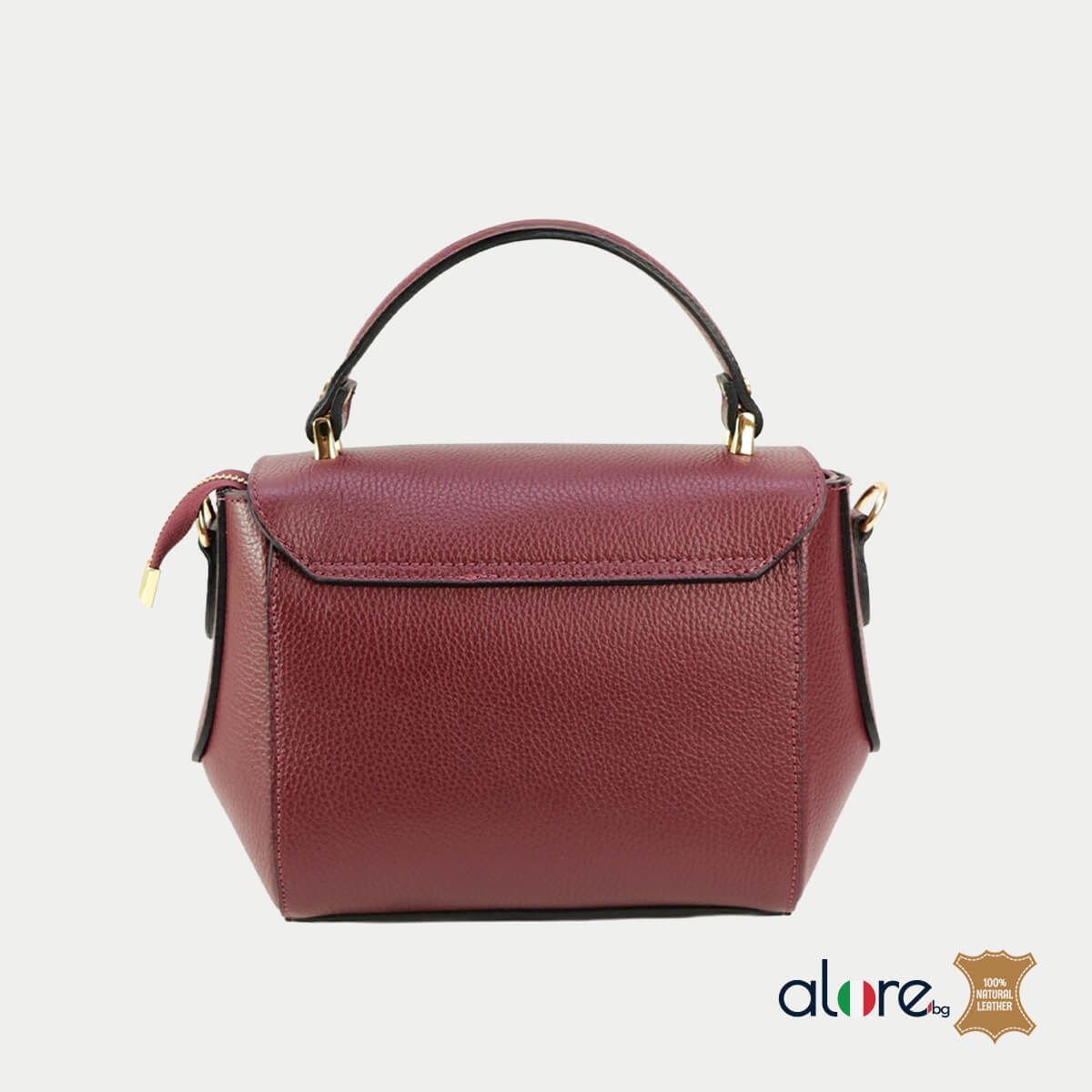Луксозна дамска чанта Karla бордо - Image 4