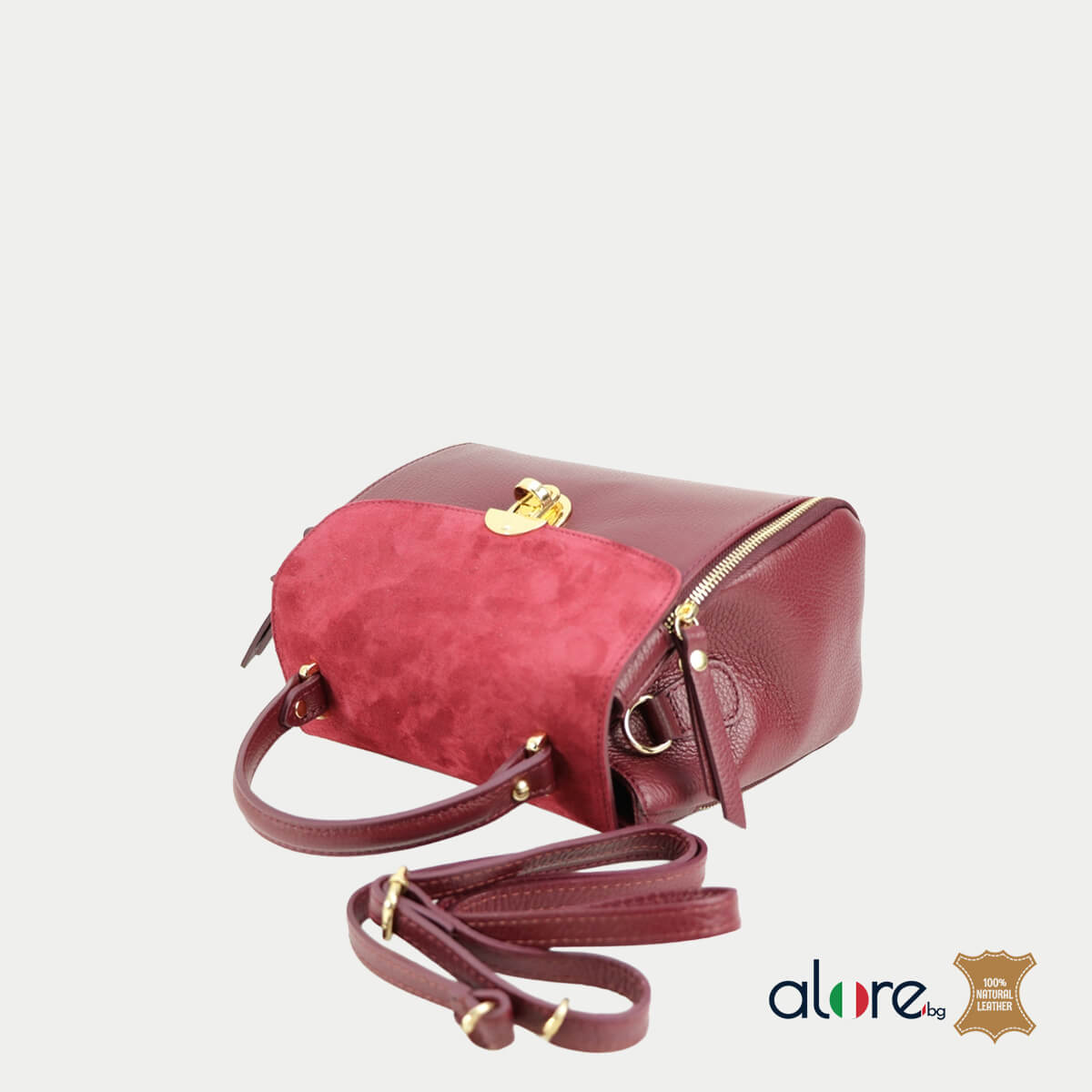 Луксозна дамска чанта Kaya бордо - Image 4