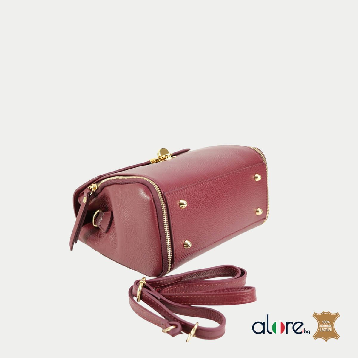 Луксозна дамска чанта Kaya бордо - Image 5