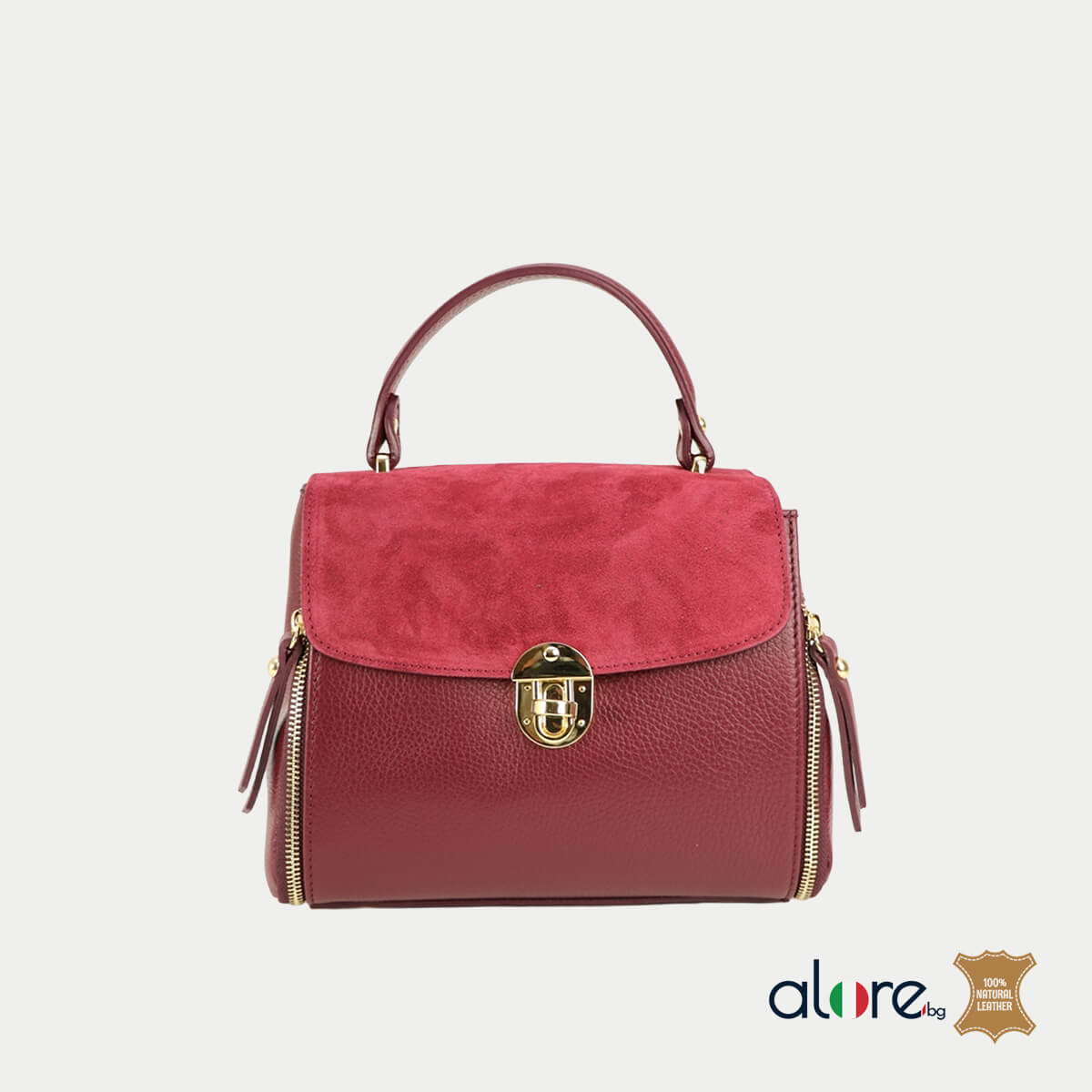 Луксозна дамска чанта Kaya бордо