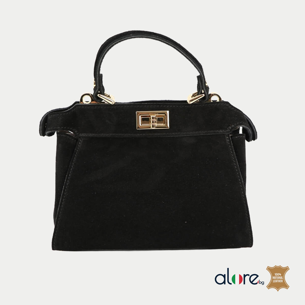 Луксозна дамска чанта Sesilia черно - Image 3