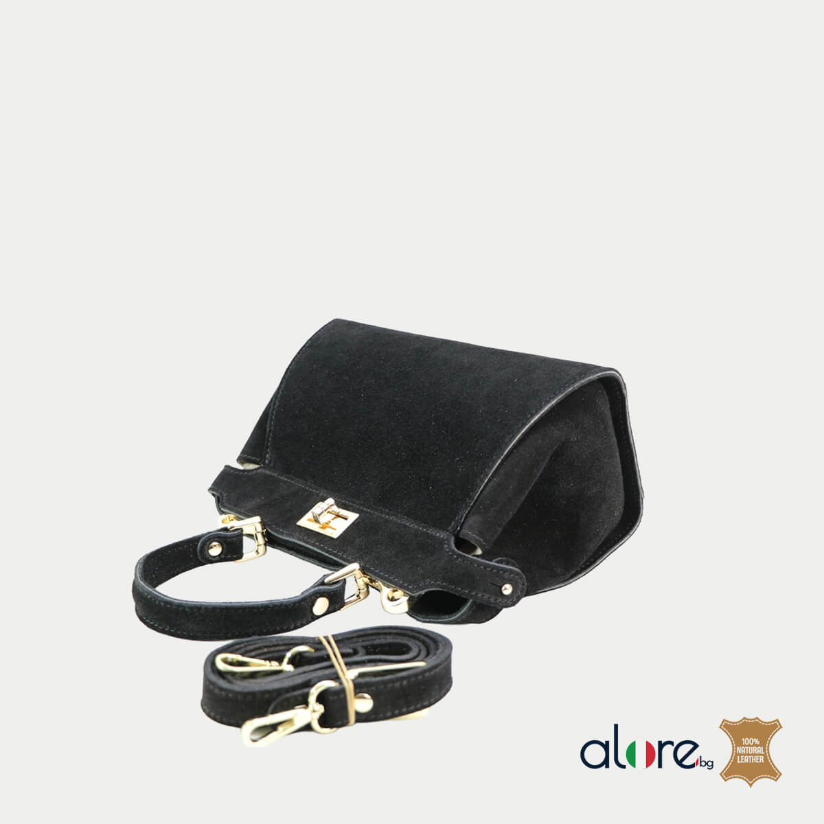 Луксозна дамска чанта Sesilia черно - Image 4