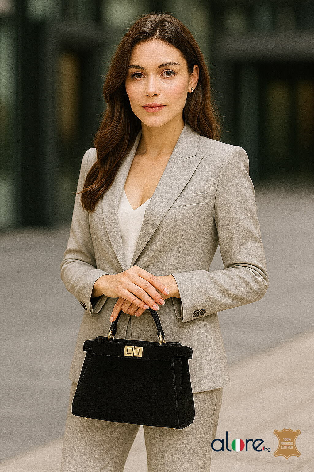 Луксозна дамска чанта Sesilia черно - Image 7