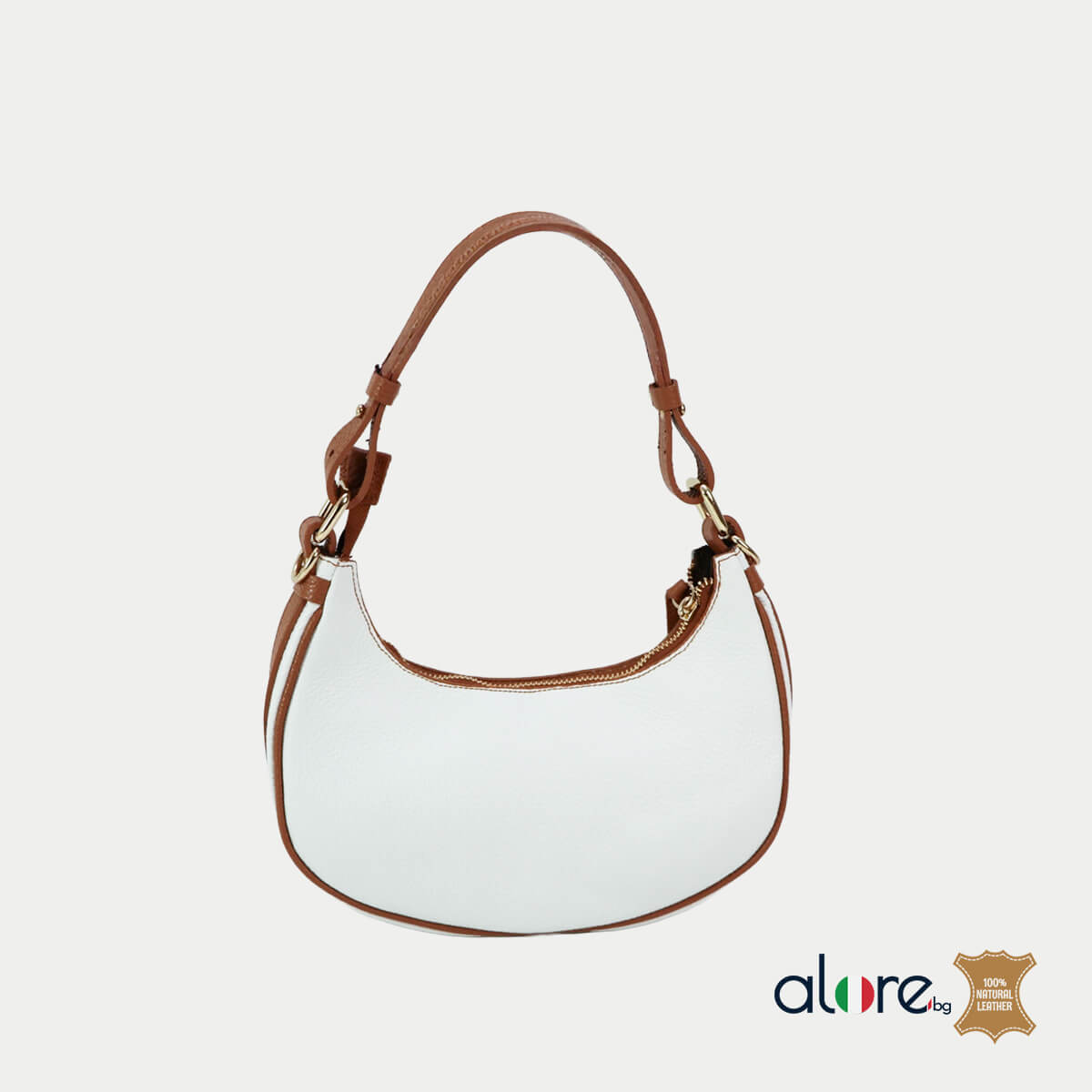 Гръб на дамска чанта Anita бяло и кафяво