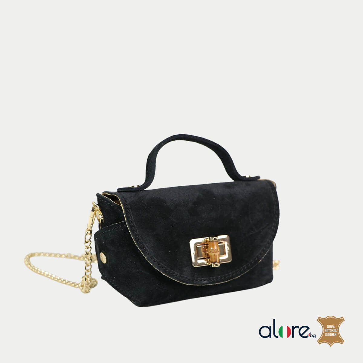 Малка дамска чанта Ronie черно страничен изглед