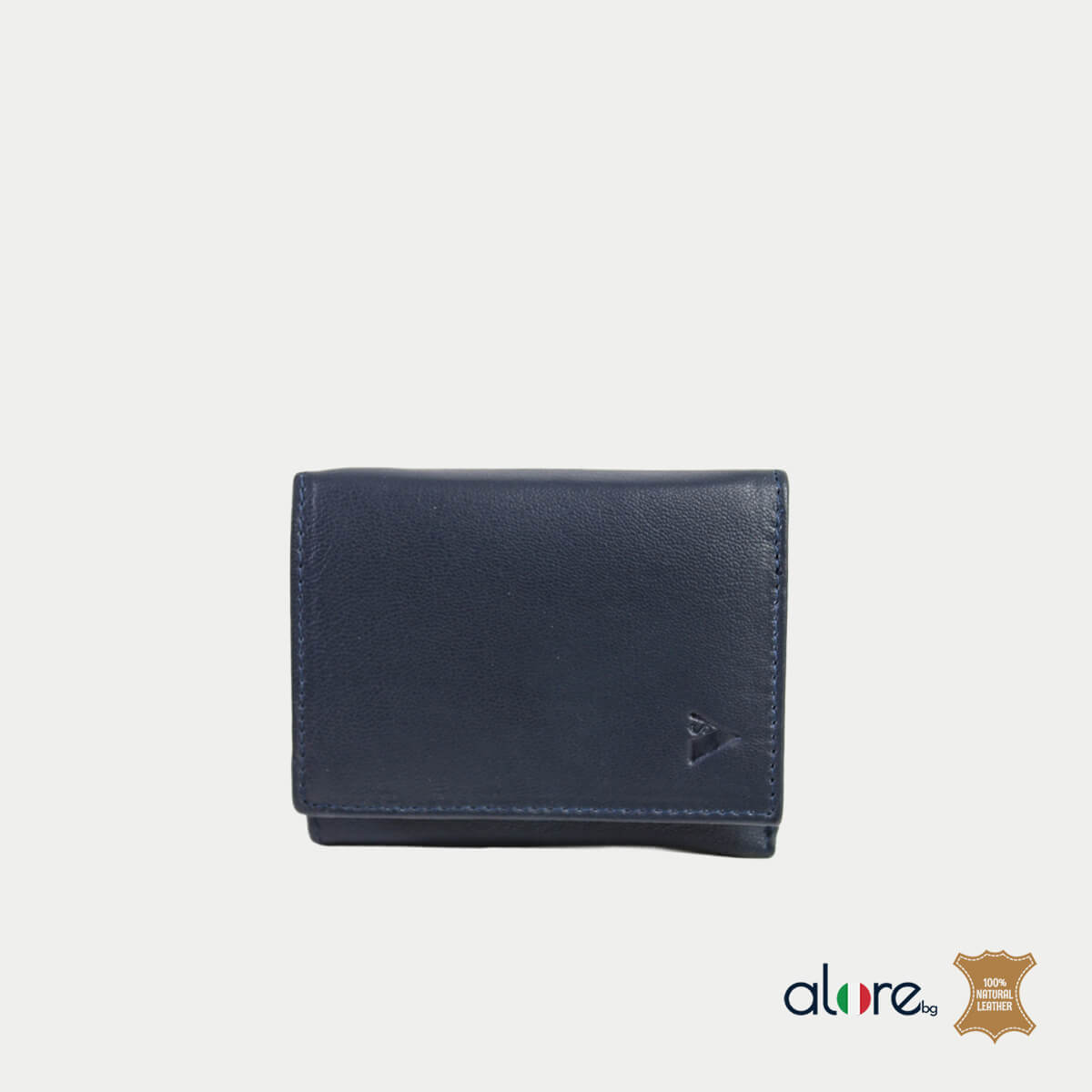 Малко дамско портмоне Besa от естествена кожа в тъмно синьо