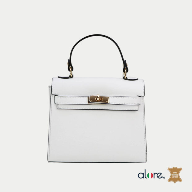 Дамска чанта Charlotte бяло Естествена кожа