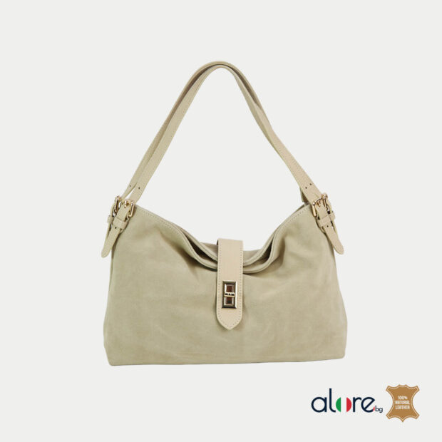 Дамска чанта Lucia ванилия естествена кожа