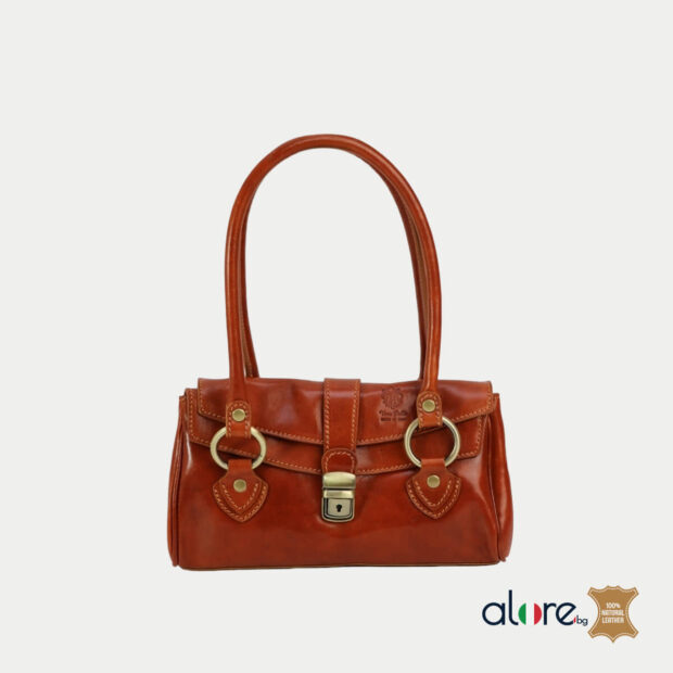Дамска чанта Olivia карамел Естествена кожа